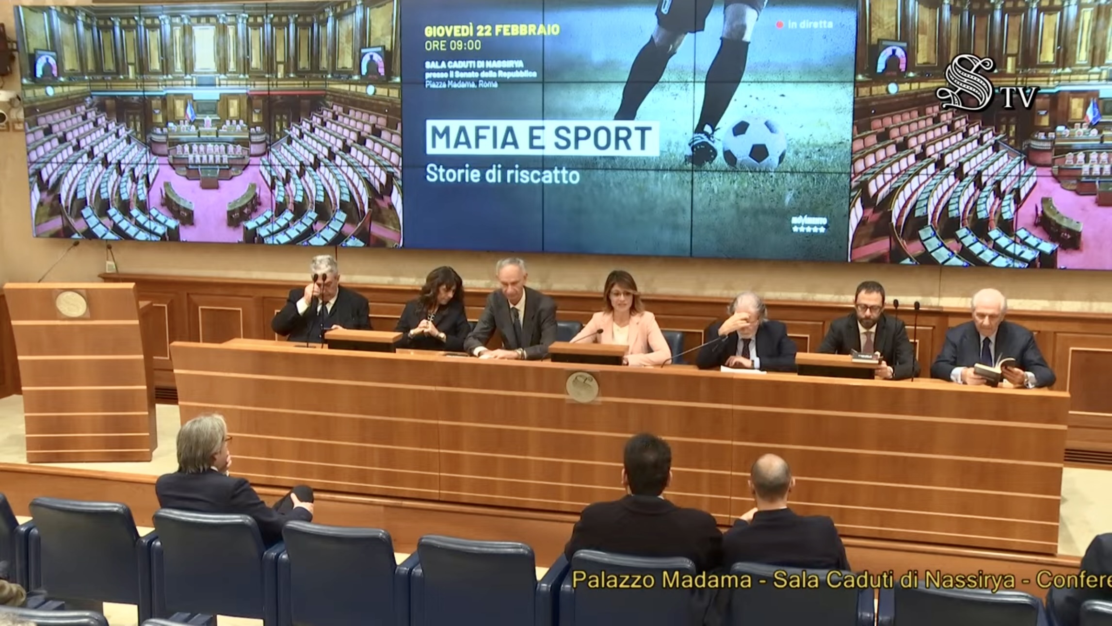 LIVE Senato, “Mafia e Sport. Storie di riscatto” con Perinetti, Scarpinato, Galeoto